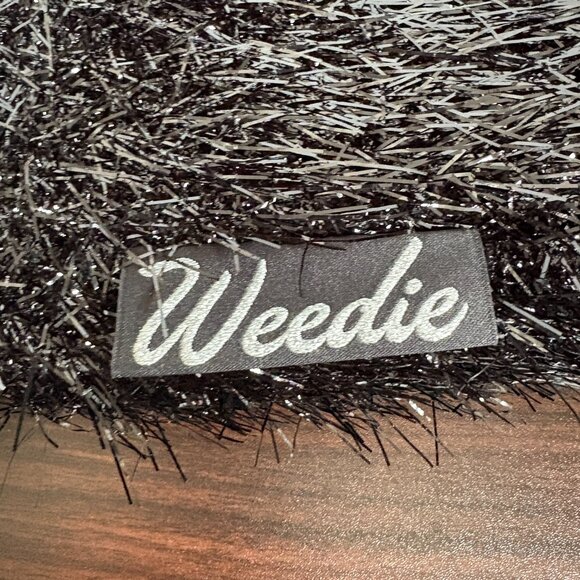 Edie Parker Weedie Mini Grass All Over Metallic Tinsel Black Tote Bag New - Picture 6 of 7